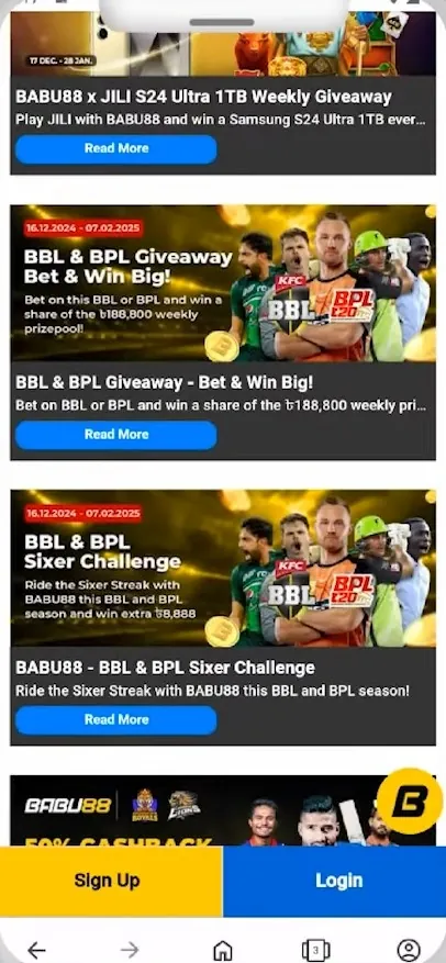 Babu88 casino interface screenshot 5